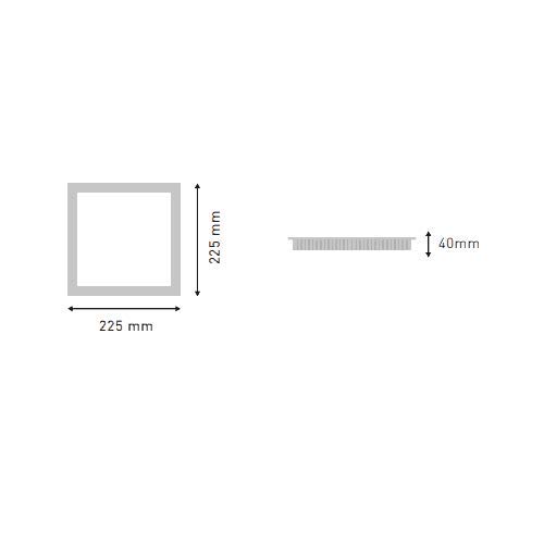 5x Plafón LED cuadrado, marco plateado iluminación 18W (1500 lm), 6000K (luz fria)