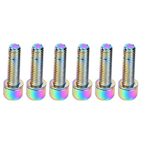 6Pcs M5x25mm Tornillos de cabeza hueca hexagonal Tornillo de soporte de botella de bicicleta de aleación de titanio Accesorio de bicicleta(Colores)