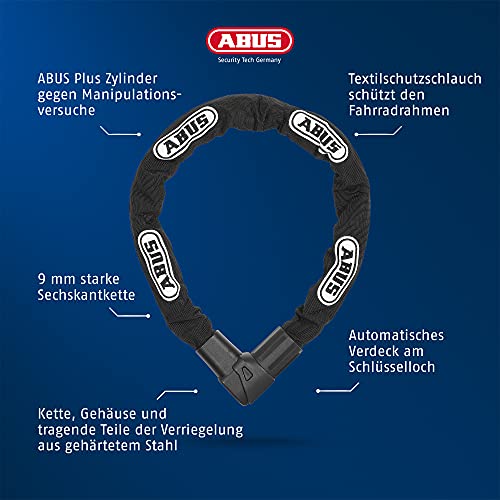 ABUS CityChain 1010 Cadena antirrobo Moto, Unisex, Black, 140 cm