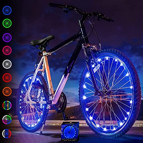 Activ Life Luces LED Ruedas de bicis (Set de 2 Azul). Regalo navideño o de cumpleaños Ideal para niños de 3+, jóvenes y Adultos. Top Idea Original del 2020 para Padres, Hermanos y tíos.