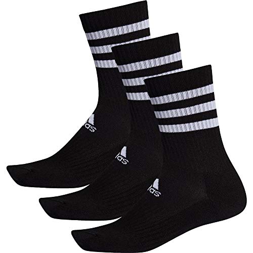 adidas 3S CSH CRW3P Calcetines, Unisex Adulto, Black/Black/Black, L