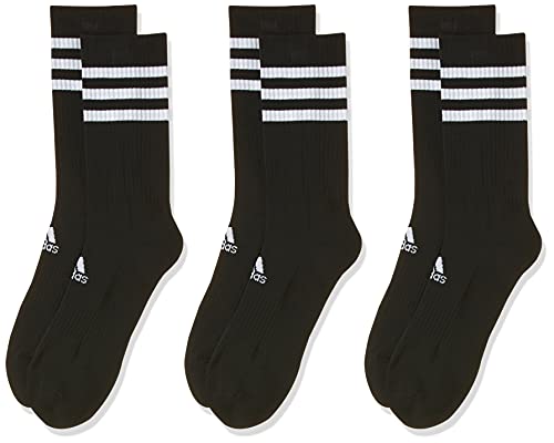 adidas 3S CSH CRW3P Calcetines, Unisex Adulto, Black/Black/Black, L