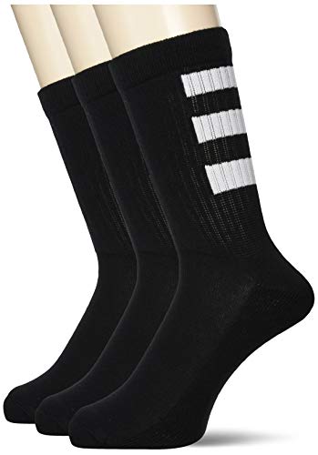 adidas 3S HC Crew 3PP Calcetines, Unisex Adulto, Negro/Blanco, M