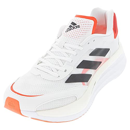 adidas Men's Adizero Boston 10, Cloud White/Core Black/Solar Red, 10