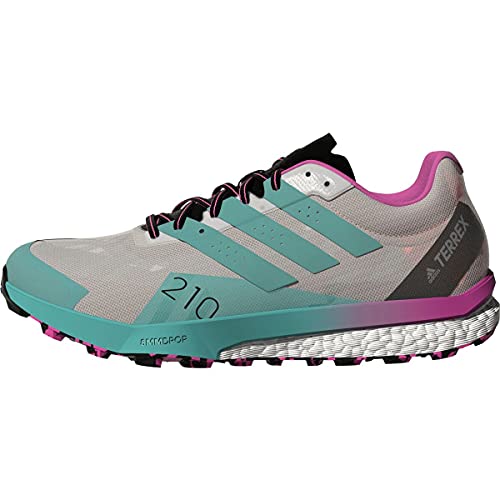 adidas Women's Terrex Speed Ultra Trail Running Shoe, Cloud White/Acid Mint/Screaming Pink - 7.5