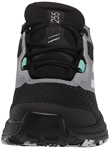 adidas Women's Terrex Two Flow Trail Running Shoe, Core Black/Crystal White/Clear Mint, 9.5