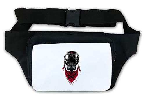 Adventurer Biker Traveler Pug Dog Waist Bag