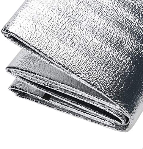 Aehma Estera aislante de aluminio para dormir para camping, 200 x 150 cm, esterilla aislante plegable, esterilla térmica de aluminio, ultraligera (plata, 200 x 150 cm)