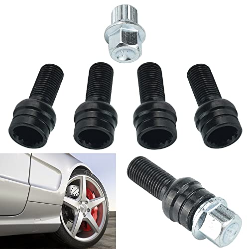 AFASOES Tornillo Seguridad Rueda M14x1.5 47.5mm Tornillos Antirrobo Coche Pernos Antirrobo Llantas Coche Perno Seguridad Rueda Repuesto Tuercas de Seguridad Coche Trae una Llave para Apretar y Quitar