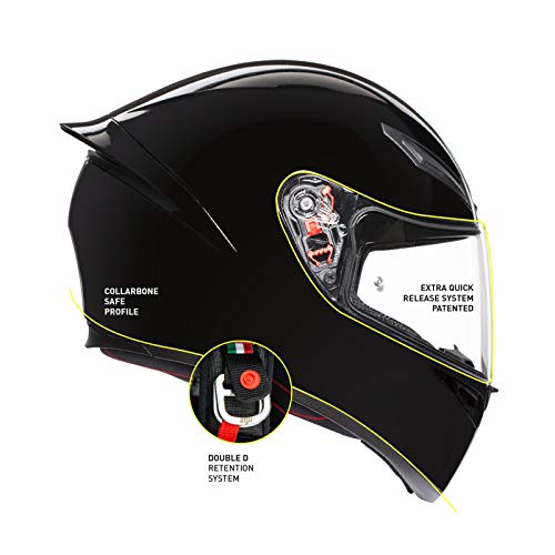 AGV 0281A4I0_002_ML K1 Solid Casco Moto Integral, Negro, ML