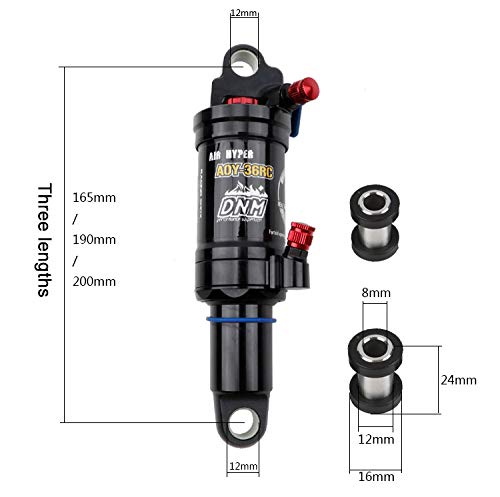 AILOVA Amortiguador Trasero De Bicicleta De Montaña 550lbs Amortiguador R Negro para Bicicleta MTB Carretera Moto (200×55mm)