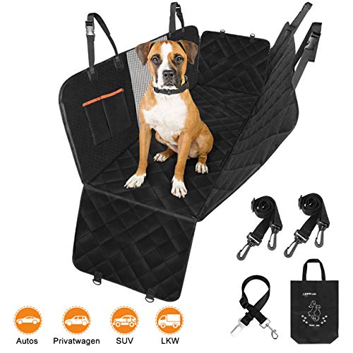 Aimocar Funda de Asiento para Perros, Cubierta Protector Manta Perro pequenos para Coche Impermeable y Antideslizante con Ventana de Malla Vsible Universal Compatible con SUV, Camión