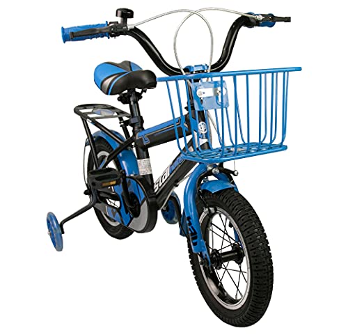 Airel Bicicletas Infantiles para Niños y Niñas | Bici con Ruedines y Cesta | Bicicletas 12, 16, 18 y 20 Pulgadas | Bicicletas niños 3-11 años (Negro-Azul, 20)