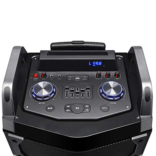 Aiwa KBTUS-700, Altavoz Trolley, Bluetooth, 2X Micrófono Inalámbrico, Mando