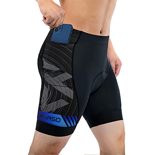 AKASO Pantalones Cortos de Ciclismo para Hombre Mallas Bicicleta Compresion Acolchada con Gel 3D Pantalones Cortos Antideslizantes y Transpirables