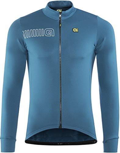 Ale Solid Block Maillot Manga Larga para Hombre, Azul, 160/169