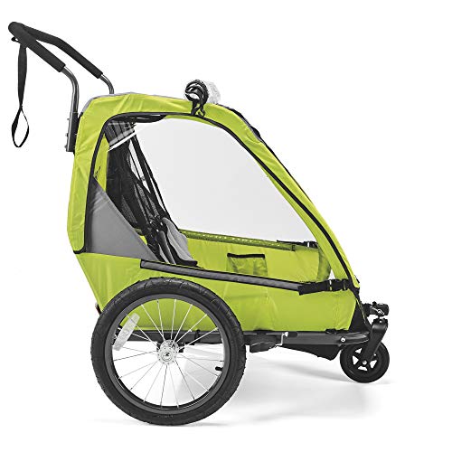 Allen Sports ES2-R, Remolque de bicicleta para 2 niños, unisex, adulto, verde, 2 niños