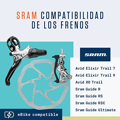 Alphatrail Pastillas de Freno - Compatible con SRAM Guide & Avid Trail I Orgánico Pastilla de Freno con Alta Potencia de frenado y kilometraje I Avid Elixir Trail 7 9 XO & Guide R RS RSC Ultimate