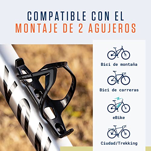 Alphatrail Portabidón para Bicicleta I Garantía Anti-Rotura de por Vida I 36g Lightweight Diseño I Incl. Tornillos I Compatible con Cube, SKS, Elite, Topeak y Otras Botellas de Bebida I Gris