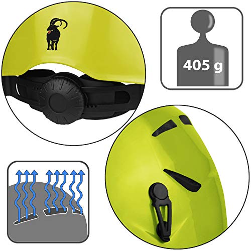 ALPIDEX Casco de Escalada Universal para Mujer y Hombre Casco ferrata en Amarillo