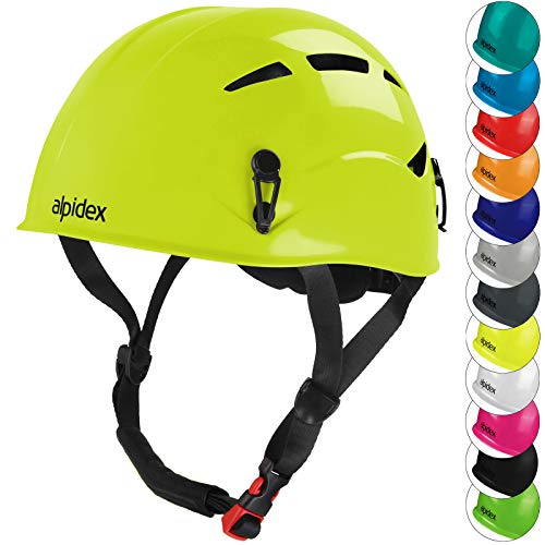 ALPIDEX Casco de Escalada Universal para Mujer y Hombre Casco ferrata en Amarillo