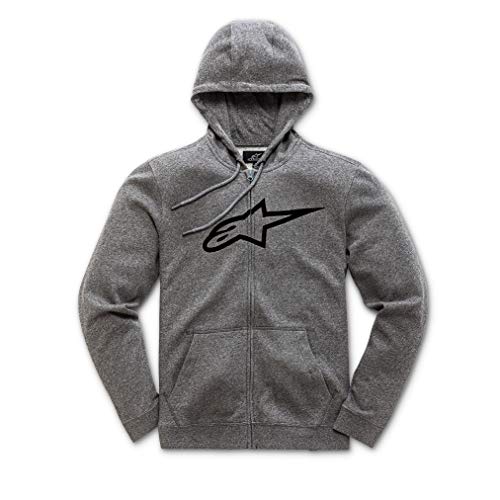 Alpinestar Ageless II Fleece Pull zippé Coupe Moderne Avec Logo imprimé, Hombre, Grey Heather/Black, S