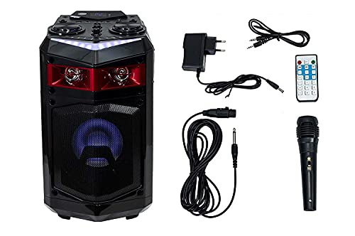 Altavoz Trolley con Ruedas PORTATIL Altavoces USB Bluetooth Karaoke LED 60W