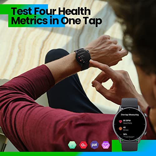 Amazfit GTR 3 Smartwatch Pantalla AMOLED de 1.39" Reloj Inteligente Fitness GPS 150 +Modos Deportivos 21 días de duración de la batería Monitoreo de Salud Alexa Integrado Zepp OS Sistema 5ATM Negro