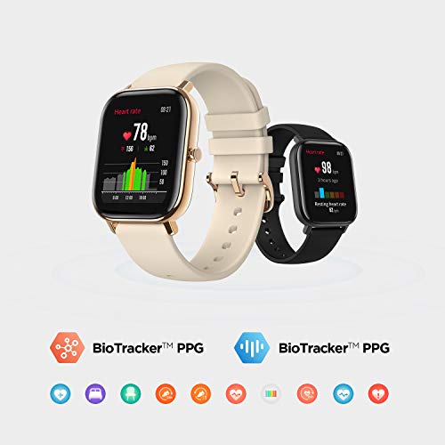 Amazfit GTS Reloj Smartwactch Deportivo | 14 días Batería | GPS+Glonass | Sensor Seguimiento Biológico BioTracker™ PPG | Frecuencia Cardíaca | Natación | Bluetooth 5.0 (iOS & Android) GOLD