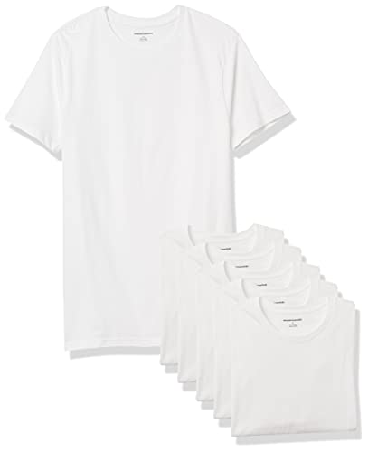 Amazon Essentials 6-Pack Crewneck Undershirts Camisa, Blanco (White), X-Large