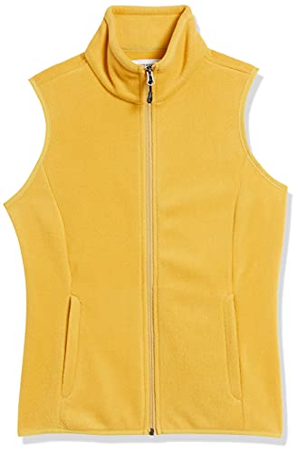 Amazon Essentials Chaleco de Forro Polar sin Mangas con Cremallera Completa para Mujer Chaqueta, Amarillo Oscuro, XXL