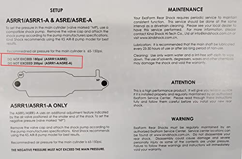 Amortiguador de Choque Trasero de Bicicleta de Aire Aleación de Aluminio Amortiguador de Suspensión de Choque Trasero(125MM)