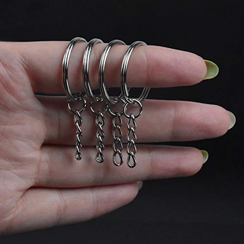 Anillas para Llaveros, 150 Piezas Arandelas Llavero, Anillo de Llave Metal, Argollas Abiertas Anilla de Llavero y Tornillo de Ojo de Metal Llavero para Llaves Manualidades DIY Bisutería Plata