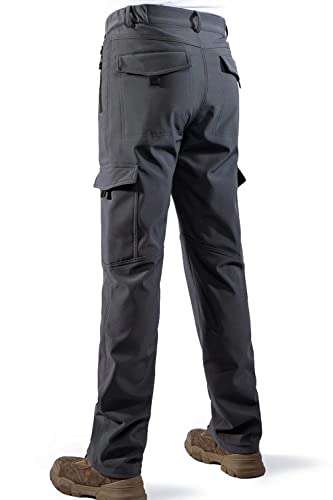 aoli ray Hombre Impermeables Lana Forrado Pantalones Trekking Escalada Senderismo Softshell Pantalones Gris Tamaño:XL