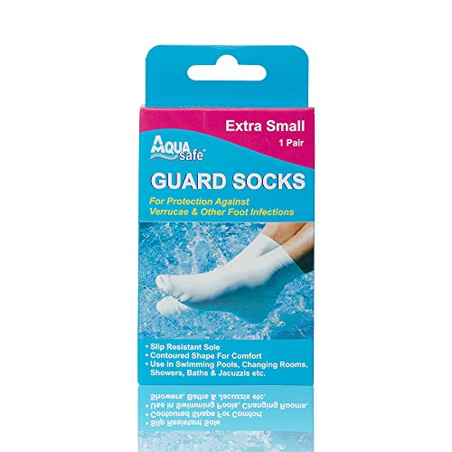 AQUA Calcetines Protectores AquaSafe para natación contra verrugas plantares, Extra pequeños, Talla Infantil 27 a 30,5