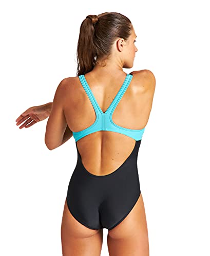 ARENA Bañador Deportivo Mujer Crosscut, Black/Martinica, 44 (004054)