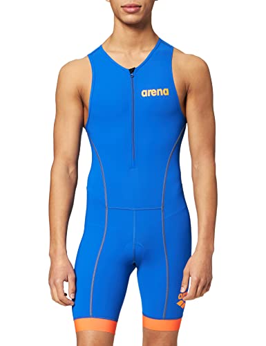 ARENA Herren Triathlon Anzug ST 2.0 mit Frontreißverschluss Traje de triatlón, Hombre, Azul y Naranja, Small