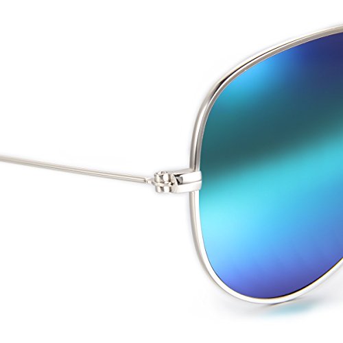 Aroncent Gafa de Sol Polarizada UV400 Lente Clásico de Resina Metal Protección de Ojos para Carreras, Viaje, Conducción, Golf, y Actividades Exteriores para Hombre Mujer Unisex (Azul)