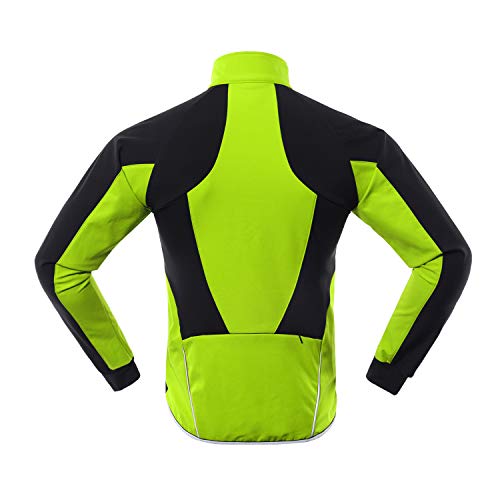 ARSUXEO Chaqueta Ciclismo Hombre Invierno Polar Térmico Softshell MTB Ropa de motorista 20B Verde XL