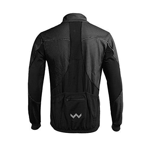 ARSUXEO Chaqueta de ciclismo Chaqueta térmica de invierno MTB para hombre Abrigo softshell para impermeable y resistente al viento 16H negro XL