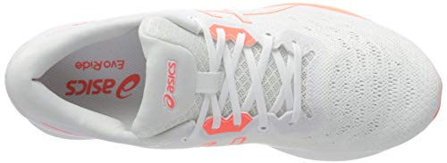 Asics Evoride Tokyo, Road Running Shoe Mujer, White/Sunrise Red, 39.5 EU