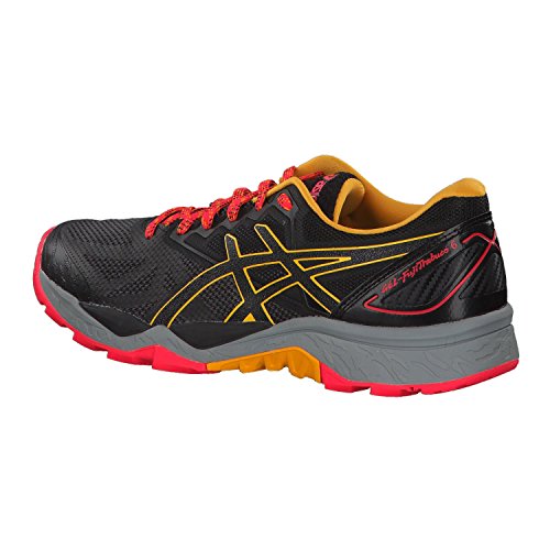 Asics Gel-Fujitrabuco 6, Zapatillas de Running Mujer, Negro (Black/Amber 001), 37 EU