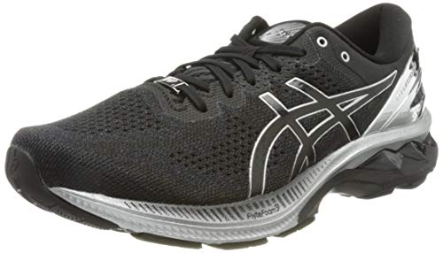 Asics Gel-Kayano 27 Platinum, Road Running Shoe Hombre, Black/Pure Silver, 42 EU