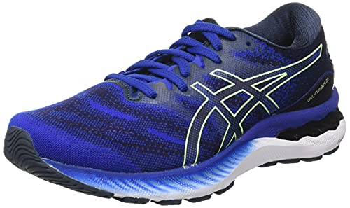 Asics Gel-Nimbus 23, Zapatillas para Correr Hombre, Monaco Blue/Bright Lime, 43.5 EU