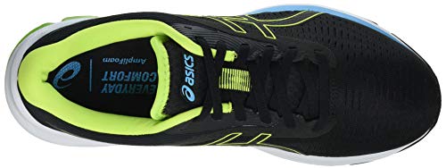 Asics Gel-Pulse 12, Road Running Shoe Hombre, Black/Hazard Green, 42 EU