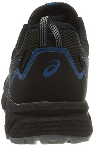 Asics Gel-Venture 8 Waterproof, Trail Running Shoe Hombre, Black/Reborn Blue, 41.5 EU