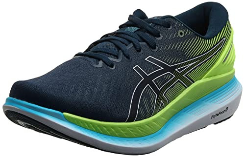 Asics GlideRide 2, Zapatos para Correr Hombre, French Blue/Hazard Green, 43.5 EU