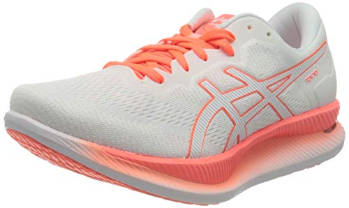 Asics Glideride Tokyo, Road Running Shoe Mujer, White/Sunrise Red, 39 EU