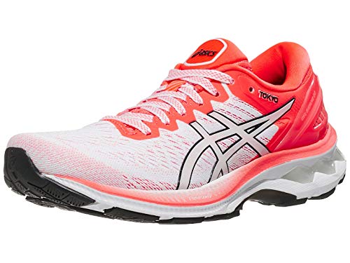 ASICS Women's Gel-Kayano 27 Tokyo Running Shoe (TGR-1012A948 4806640 6.5 (100) WHT/Sunrise R)