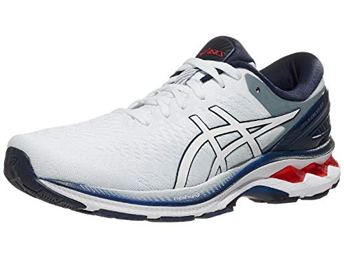 Asics Zapatillas de running Gel-Kayano 27 para hombre, Blanco (Blanco (White/Peacoat)), 44.5 EU